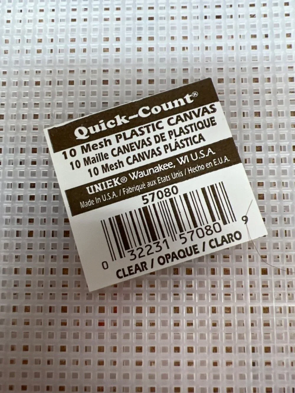 2 Quick-Count Plastic Canvas 7 & 10 Mesh Sheets Clear Craft Supplies Made In USA
